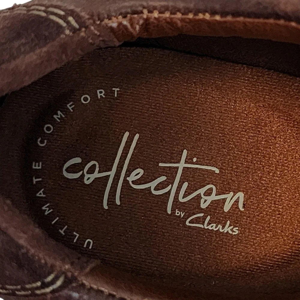 Clarks Mens Shoe sz 7M Brown Leather Ozford Comfort Walking Casual Lace Up 14885